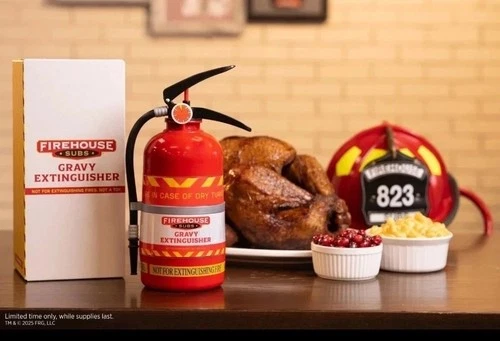 Firehouse Subs Gravy Extinguisher IN HAND SHIPS NOW EXPRESS OVERNIGHT - Image 1 of 1