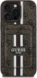 Guess 4G Stripes Case with MagSafe Wallet for iPhone 16 Pro Max 6.9" Brown - Picture 1 of 5