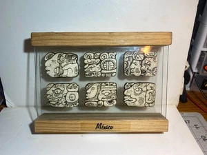 6 Classic Period Dieties Glino Glyphs Glass Mounted in Artesanias Loma Linda Mex - Picture 1 of 13