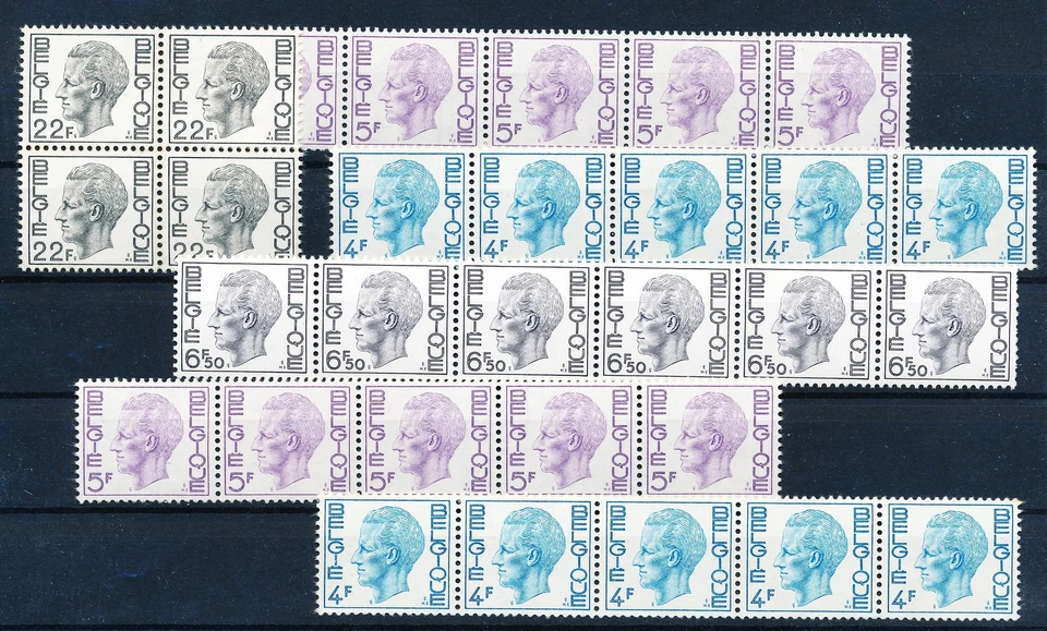LS63183 Belgium king Baudouin definitives strips MNH - Image 1 of 1