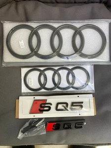 Audi SQ5 Set Combo Front Rear Mesh Grille Gloss Black Badge Sticker RING - Bild 1 von 6