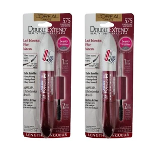 2 L'Oréal Paris Double Extend Beauty Tubes Lengthening Mascara and Basecoat 575 - Picture 1 of 1