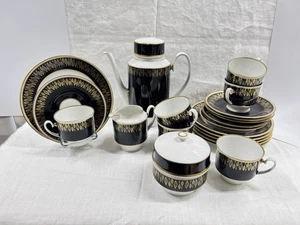 Weimarer Porzellan Eleganz Kaffeeservice 21 teilig für 6 Personen Echt Kobalt - Bild 1 von 6