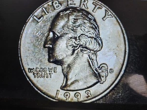 1993 D wash. Quarter W/ Double Beak, Mouth Die Break, Doub OBV,REV C PICS - Picture 1 of 18