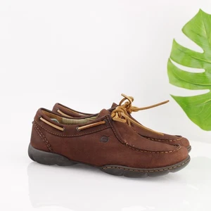 Geboren Damen-Schnürschuh Bootsschuh Größe 9 Braun Nubuk Mokassinnaht Oxford Freizeit Retro - Bild 1 von 15