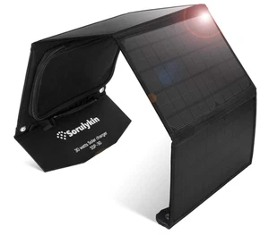 Sorulykin Foldable Solar Panel 30W Portable Outdoor Solar Charger Kit USB DC - Picture 1 of 6