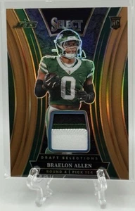 Braelon Allen 2024 Panini Select Jets Draft Selections Patch Copper Prizm RC /49 - Picture 1 of 3