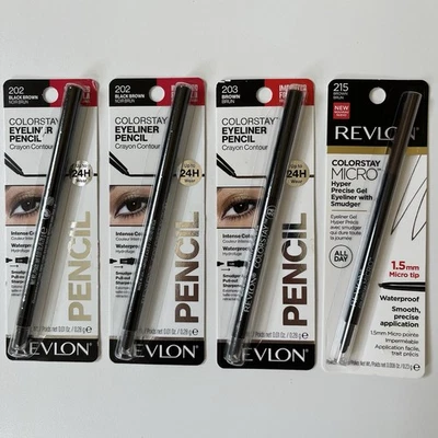 4pcs SEALED Revlon ColorStay Eyeliner #202-Black Brown , #215-Brown , #203-Brown - Image 1 of 2