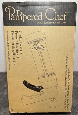 The Pampered Chef Cookie Press New #1525 Retired 16 Discs In Original Box - Image 1 of 4
