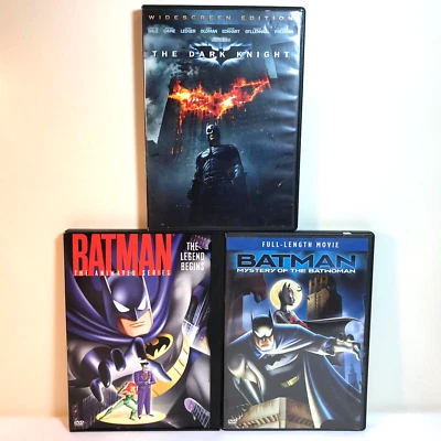 3 BATMAN Movies DVD Lot - Superhero Action - Live Action & Animated - Image 1 of 4