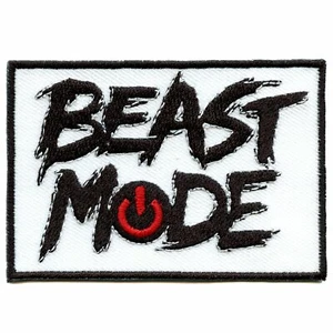 Beast Mode On Mood Motif Iron On Embroidered Applique Patch - Picture 1 of 1