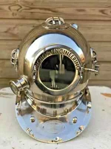 18" Anchor Engineering Chrome plated Mark V Deep Sea Divers Helmet - Picture 1 of 5