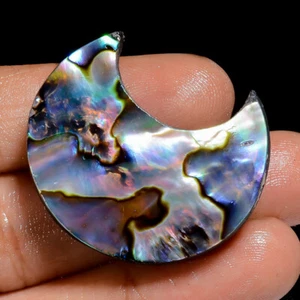 Abalone Shell Crescent Moon Shape Cabochon Gemstone 63 Ct. 33X28X7 mm S-3951 - Picture 1 of 4