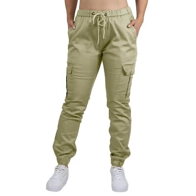 Pantalones de chándal cargo para mujer de algodón flexible con comodidad elástica (talla: S-2XL) NUEVOS Foto 1 de 2
