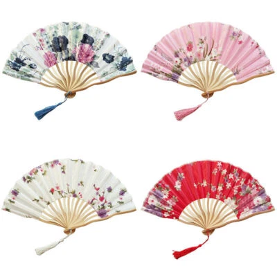 Ventilador de papel estilo boda de mano bambú plegable decoración china EE. UU. nueva fiesta Foto 1 de 4