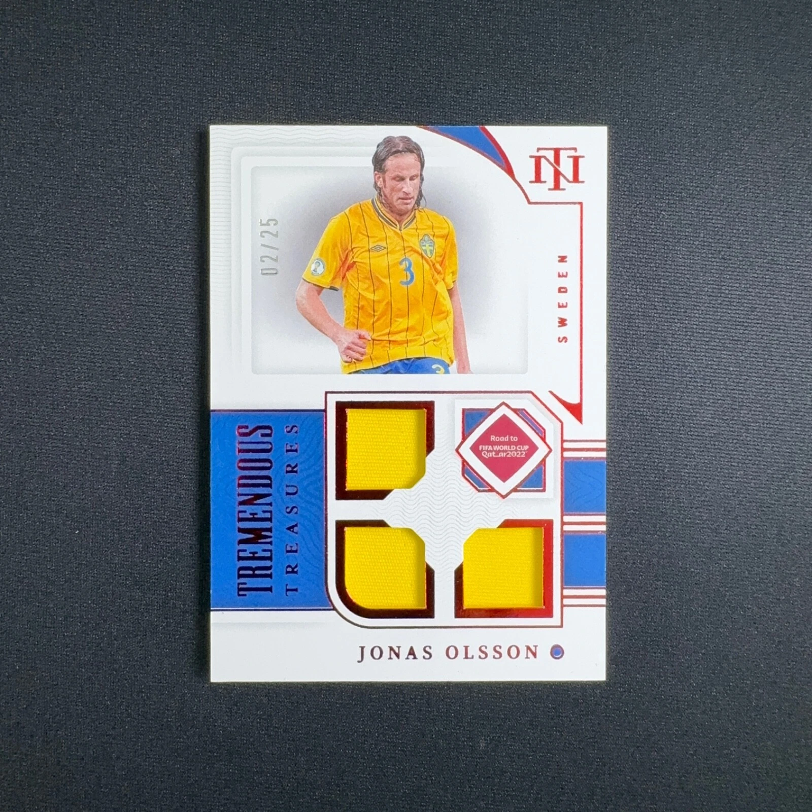 2022 Panini National Treasures FIFA Road to World Cup Jonas Olsson Ruby 2/25