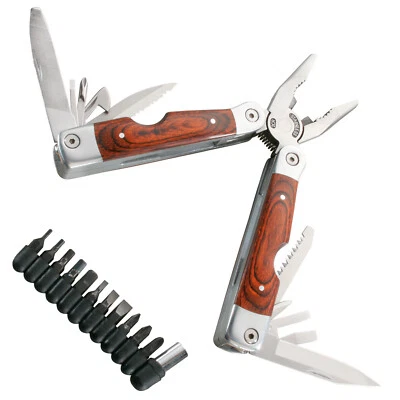 HERBERTZ Multitool Multifunktionswerkzeug Taschenmesser Werkzeug 11 Bits Etui - Bild 1 von 3