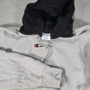 Champion Sudadera con Capucha Tejido Inverso Para Hombre Gris Medio Negro Capucha - Imagen 1 de 8
