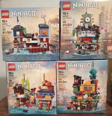 BRICKINGDOM Complete Set of 4 Lego Ninjago Micro Sets - Exclusives 40703, 40704,40705,40706