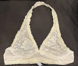 BEIGE LACE HALTER BRA BRALETTE CHOOSE SIZE - Picture 1 of 4