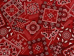 Stoff Western rot Bandana Sevenberry KAUFMAN auf Baumwolle 1/4 Yard 83004D3-5 - Bild 1 von 4