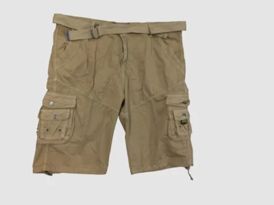 Pantalones Cortos Carga Galaxy By Harvic Para Hombre Beige Cinturón Tiro Alto Talla 32 $68 Foto 1 de 2