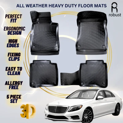 Напольные коврики вкладыши для Mercedes S-класса W222 2014-2021 всепогодные высокопрочные коврики - Изображение 1 из 4