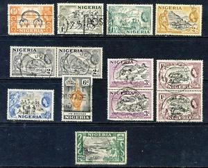 NIGERIA QE II 1953 -58 The Pictorial Set to 2/6d. SG 69 to SG 77 VFU - Picture 1 of 2
