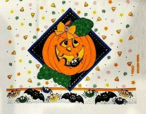  Halloween Towel Royal Terry B&D Jack OLantern Spider Bats 100% Cotton CandyCorn - Picture 1 of 7