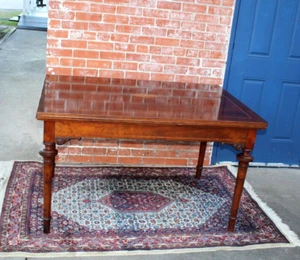 French Antique Louis XVI Mahogany Draw Leaf Dining Table Extendable Top - Picture 1 of 11