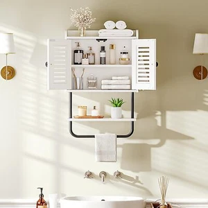 Medicine Cabinet Bathroom Wall Cabinet 15.7’’ x 6.9’’ x 24’’ Double Doors White - Picture 1 of 9