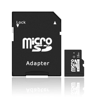 Durable 16GB MicroSD Micro SDHC TF Flash Class 4 Memory Card 16G with SD Adapter - Image 1 of 4