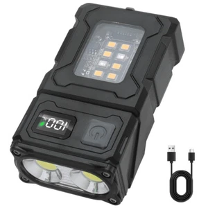 Mini Portachiavi Torcia Super Luminosa Torcia Ricaricabile EDC LED&COB Luce Lampada - Foto 1 di 15