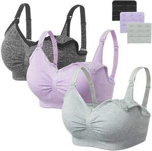 Angelhood Womens Seamless Sleep Nursing Bra, Maternity, with Extenders, Asst, XL - Picture 1 of 2
