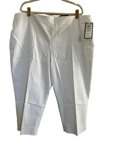 Charter Club 22W Chelsea White Pullon Capri Pants Tummy Slimming NWT #2691 - Picture 1 of 15