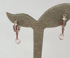 Classy 4,3 Carat White Topaz Hoop Earrings Top Noble 925 Silver Edelsteinschmu - Picture 1 of 8