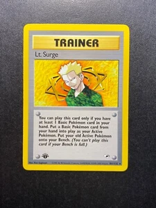 Pokemon Card Gym Heroes 1st Edition Lt. Surge 101/132 WOTC - Picture 1 of 2