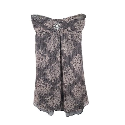 Blusa Guess Mujer Pequeña Y2K Sin Tirantes Vintage Top Floral Gasa Estrás  Foto 1 de 4