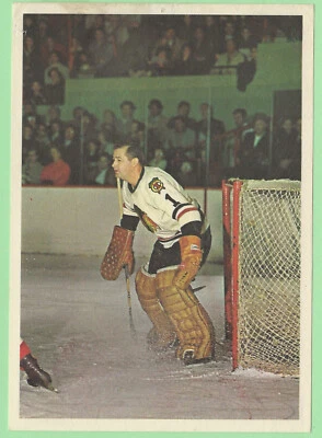 Estrellas de hockey Toronto Star 1963-64 en acción - Glenn Hall - Chicago Black Hawks Foto 1 de 2