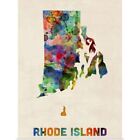 Rhode Island Watercolor Map Poster Art Print, Map Home Decor