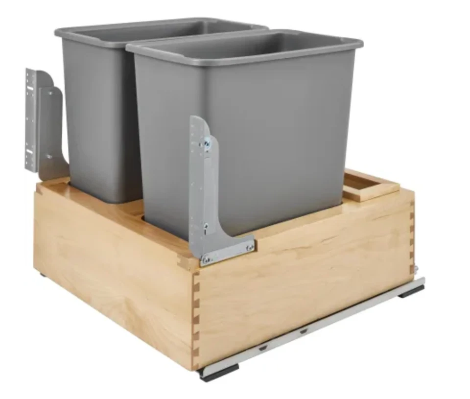 Rev-A-Estante Madera Clásicos 21"W Montaje Inferior Arce Doble 30 Qt/7.5 Galones Tirador Foto 1 de 1