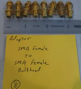 (8) SMA (Female) to SMA (Female) Bulkhead Gold Adapters - Picture 1 of 3