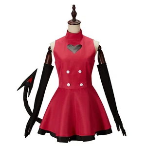 Hazbin Hotel Charlie Cosplay Costume Red Skirt Uniform Halloween Party Full Set - Picture 1 of 9