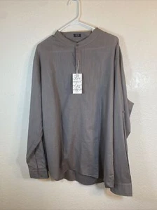 Nueva camisa COOFANDY para hombre algodón cáñamo manga larga hippie informal playa XXL gris - Imagen 1 de 6