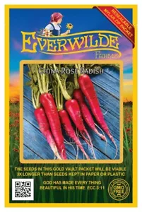 500 China Rose Radish Seeds - Everwilde Farms Mylar Seed Packet - Picture 1 of 3