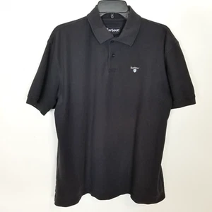 Barbour Men Tartan Polo Shirt Sz 2XL Black Short sleeve Outdoor City Golf - Picture 1 of 5