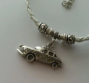 Pulsera de Cuero Blanco, Taxi Coche Moda Dije Pulsera Joyería EE. UU. - Imagen 1 de 4