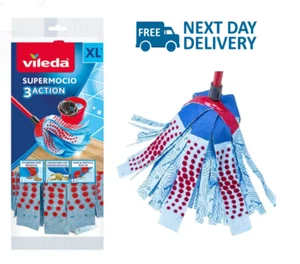 Vileda Supermocio 3 Action Replacement Head Mop Refill Pack Of 1/2/4/6 Xl - Picture 1 of 9