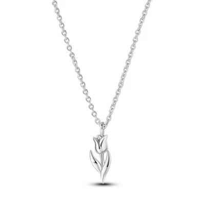 MULA Original Vintage Tulip Pendant Necklace For Women Jewelry 925 Silver Plated - Image 1 of 4