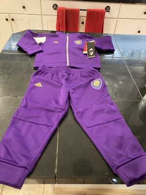 BOYS GIRLS Adidas MLS Orlando City TRACK JACKET AND PANTS SET 2T PURPLE NWT $60 - Image 1 of 4